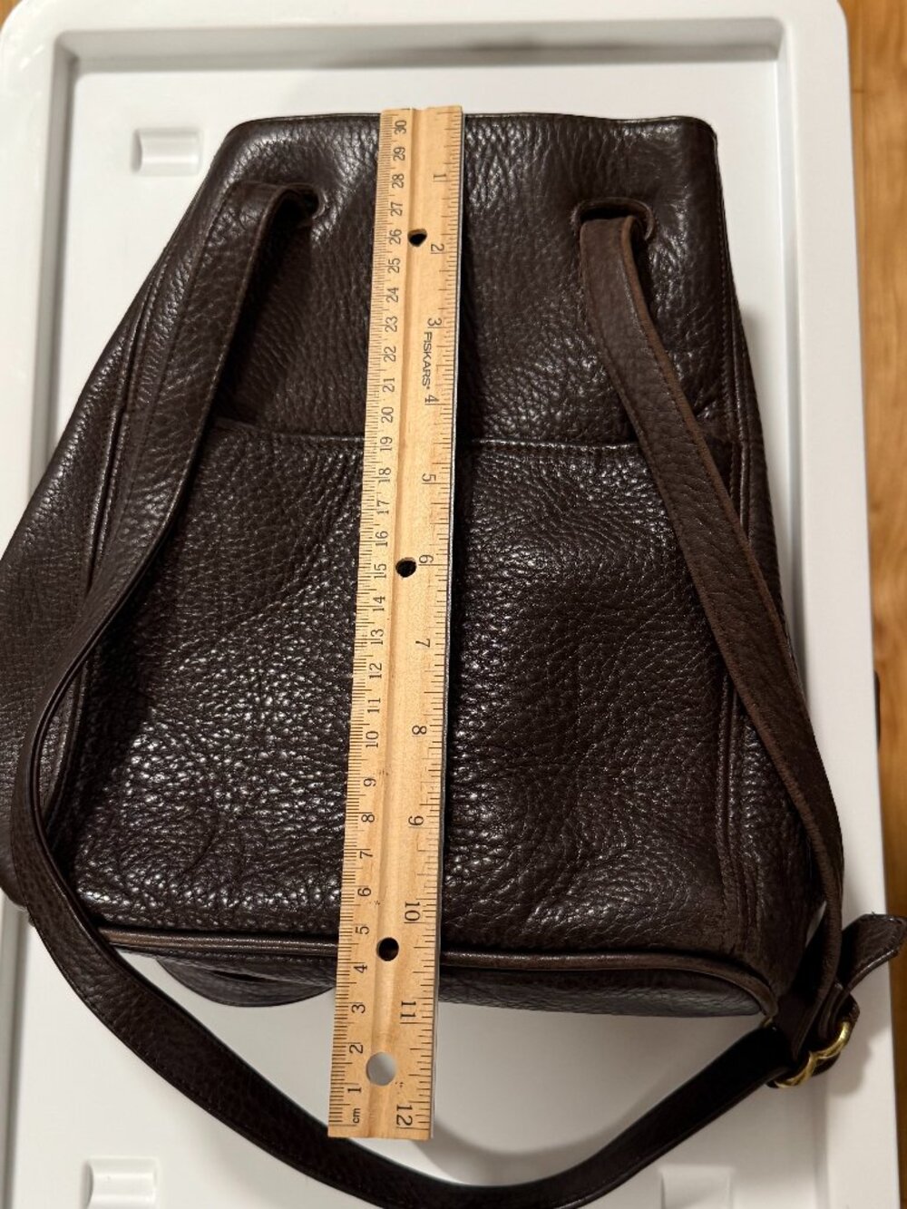 Coach Vintage Dark Brown Bucket Drawstring Leather Purse Bag 4923 Crossbody - Picture 7 of 14